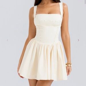 House of CB honor buttermilk ribbon detailed mini dress